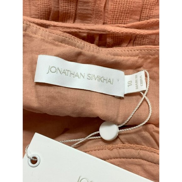 JONATHAN SIMKHAI Wilder Cotton Gauze Maxi Dress Peach Puff Sleeves Size 10 NWT - Picture 5 of 16